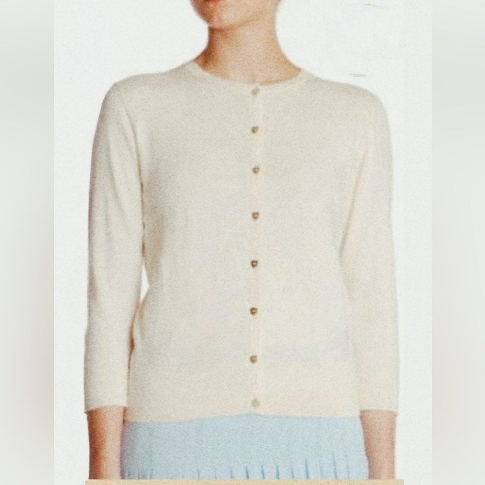 TED BAKER Jonta Heart Detail Cardigan in Cream Size M